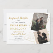 Las Vegas Wedding Photo Save the Date Black Gold (Achterkant)