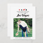 Las Vegas Wedding Photo Save the Date Briefkaart (Voorkant / Achterkant)