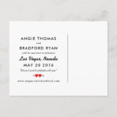 Las Vegas Wedding Photo Save the Date Briefkaart (Achterkant)