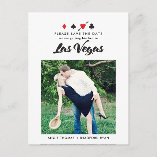 Las Vegas Wedding Photo Save the Date Briefkaart (Voorkant)