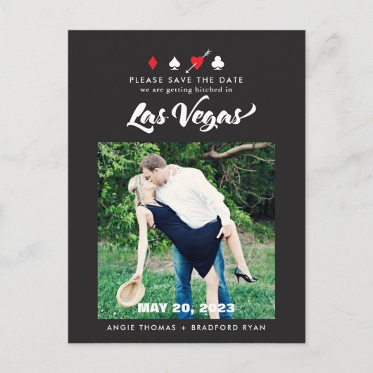 Las Vegas Wedding Photo Save the Date Briefkaart (Voorkant)