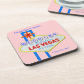 Las Vegas Wedding Pink Persoonlijk Welkomstteken Onderzetter (Linkerzijde)