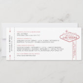 Las Vegas Wedding Plane Ticket Save the Date Kaart (Achterkant)