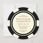 Las Vegas Wedding Poker Chip Black Cream White Kaart (Achterkant)