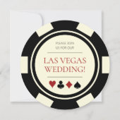 Las Vegas Wedding Poker Chip Black Cream White Kaart (Voorkant)
