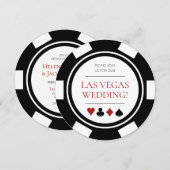 Las Vegas Wedding Poker Chip White Kaart (Voorkant / Achterkant)