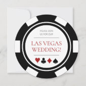 Las Vegas Wedding Poker Chip White Kaart (Voorkant)