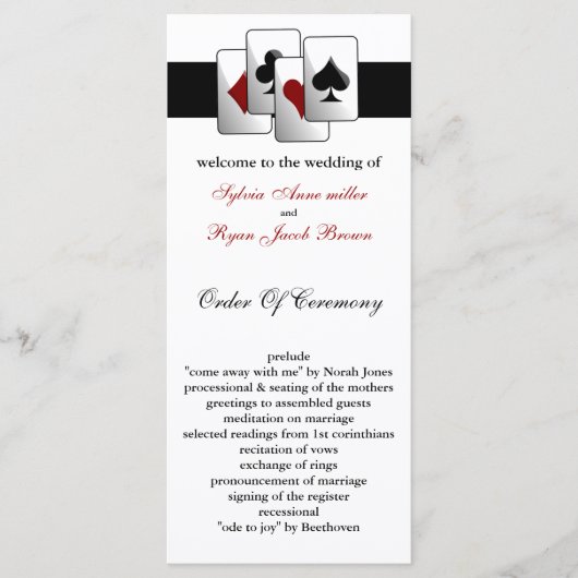 Las Vegas Wedding Program Programmakaart (Voorkant)