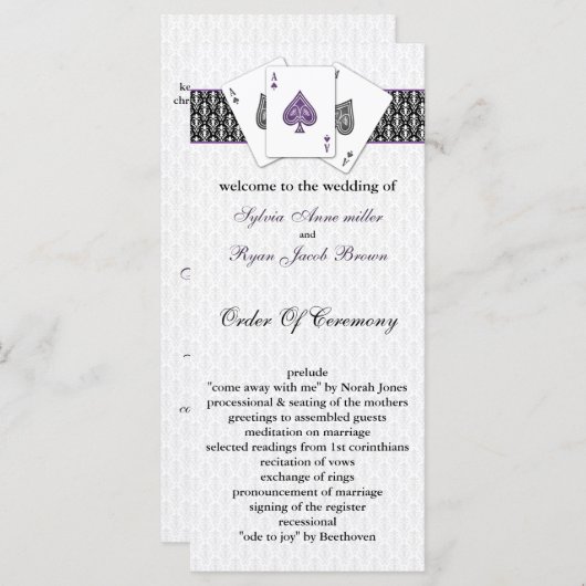 Las Vegas Wedding Program Programmakaart (Voorkant / Achterkant)