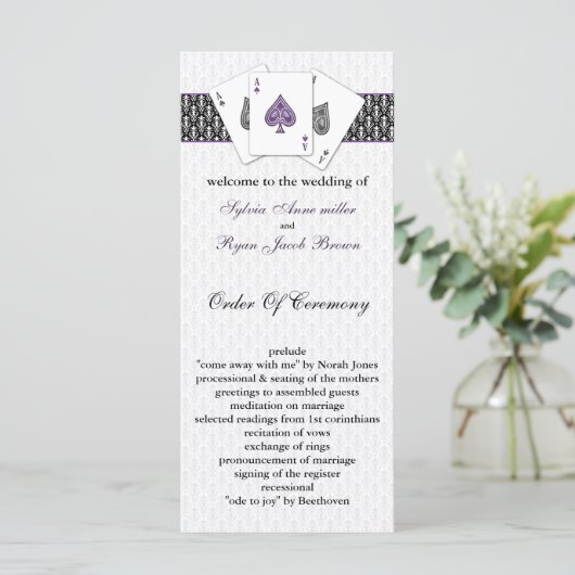 Las Vegas Wedding Program Programmakaart (Staand voorkant)