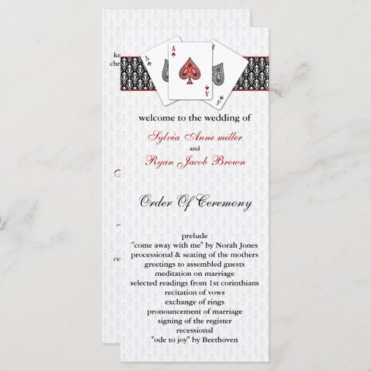 Las Vegas Wedding Program Programmakaart (Voorkant / Achterkant)