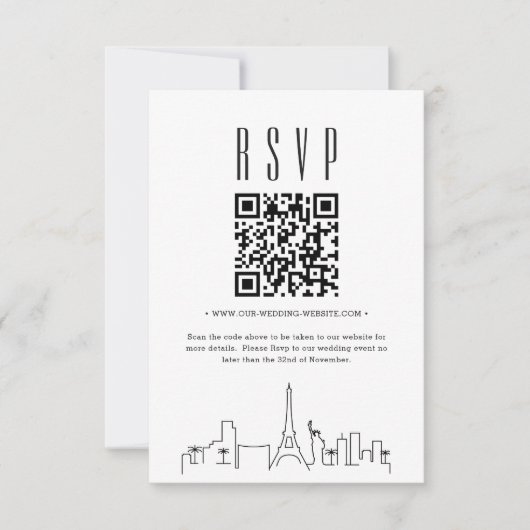 Las Vegas Wedding QR-code RSVP (Voorkant)