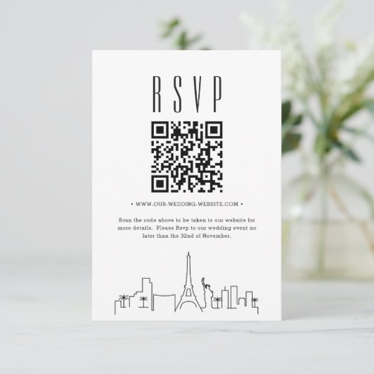 Las Vegas Wedding QR-code RSVP (Staand voorkant)