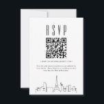 Las Vegas Wedding QR-code RSVP<br><div class="desc">Een minimale bruiloft rvp QR-codekaart met een prachtige gestileerde skyline die de stad Las Vegas,  Nevada vertegenwoordigt. Vervang de QR-code door een met een link naar uw website om het reageren op uw huwelijksfeest gemakkelijker te maken voor uw toekomstige gasten.</div>