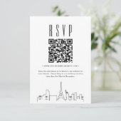 Las Vegas Wedding QR-code RSVP Kaart (Staand voorkant)