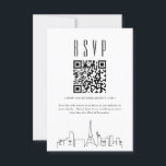 Las Vegas Wedding QR-code RSVP Kaart<br><div class="desc">Een minimale bruiloft rvp QR-codekaart met een prachtige gestileerde skyline die de stad Las Vegas,  Nevada vertegenwoordigt. Vervang de QR-code door een met een link naar uw website om het reageren op uw huwelijksfeest gemakkelijker te maken voor uw toekomstige gasten.</div>