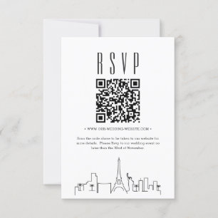 Las Vegas Wedding QR-code RSVP Kaart