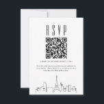Las Vegas Wedding QR-code RSVP Kaartje<br><div class="desc">Een minimale bruiloft rvp QR-codekaart met een prachtige gestileerde skyline die de stad Las Vegas,  Nevada vertegenwoordigt. Vervang de QR-code door een met een link naar uw website om het reageren op uw huwelijksfeest gemakkelijker te maken voor uw toekomstige gasten.</div>