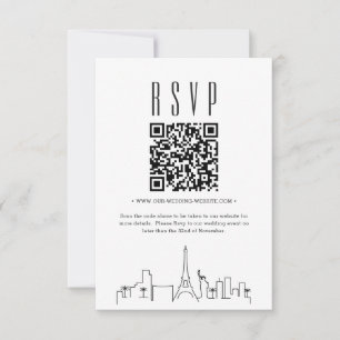 Las Vegas Wedding QR-code RSVP Kaartje