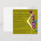 Las Vegas Wedding & Receptie Olive Green Kaart (Voorkant / Achterkant)