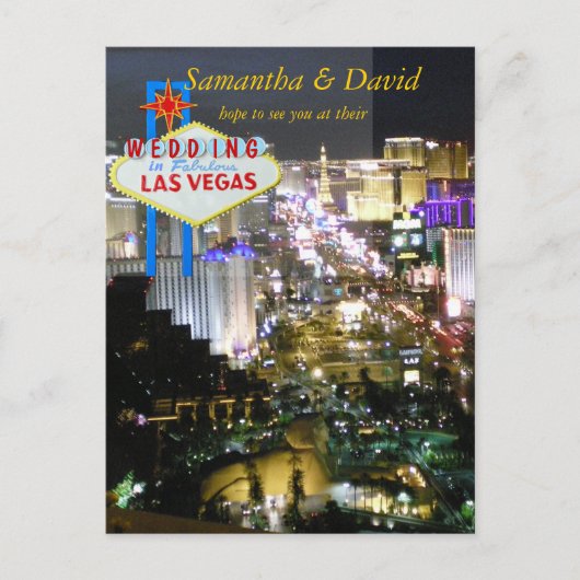 Las Vegas Wedding Receptie RSVP Uitnodiging Briefkaart (Voorkant)