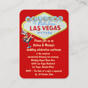 Las Vegas Wedding Receptie uitnodiging Informatiekaartje