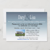 Las Vegas Wedding Reception metallic blue Kaart (Achterkant)