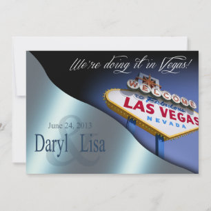 Las Vegas Wedding Reception metallic blue Kaart