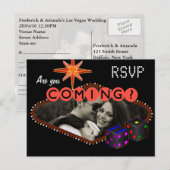 Las Vegas Wedding Reception RSVP Uitnodiging Briefkaart (Voorkant / Achterkant)
