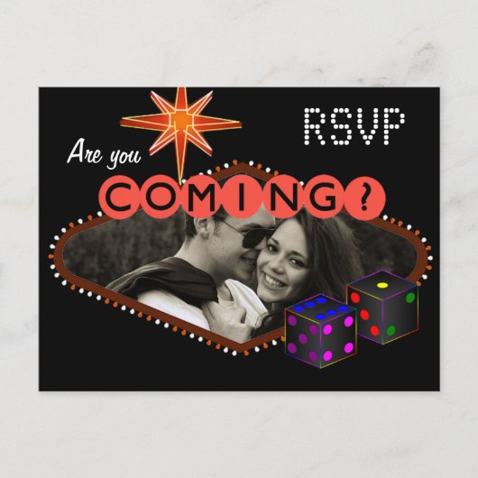 Las Vegas Wedding Reception RSVP Uitnodiging Briefkaart (Voorkant)