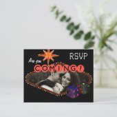 Las Vegas Wedding Reception RSVP Uitnodiging Briefkaart (Staand voorkant)