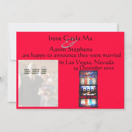 Las Vegas Wedding Red Aankondiging (Voorkant)