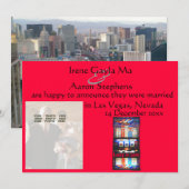 Las Vegas Wedding Red Aankondiging (Voorkant / Achterkant)