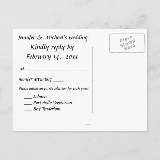 Las Vegas Wedding Response Kaart (Achterkant)