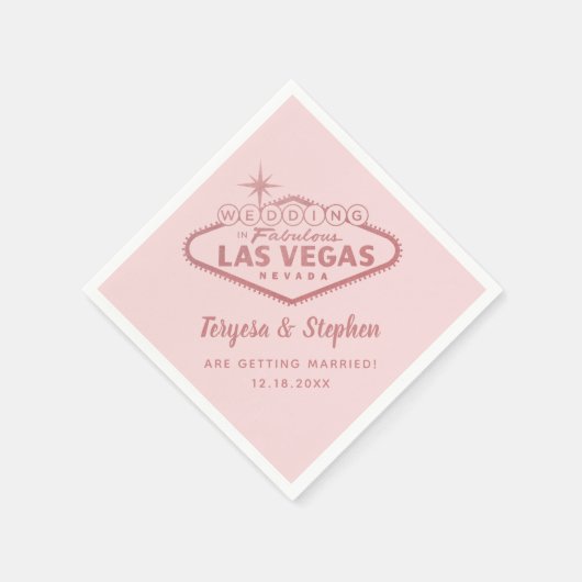 Las Vegas Wedding Roos Gold Pink Servet (Hoek)