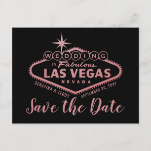 Las Vegas Wedding Roos Gold Save the Date Aankondigingskaart