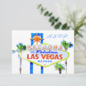 Las Vegas Wedding RSVP-kaarten met enveloppen RSVP Kaartje (Staand voorkant)