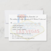 Las Vegas Wedding RSVP-kaarten met enveloppen RSVP Kaartje (Achterkant)