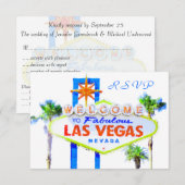 Las Vegas Wedding RSVP-kaarten met enveloppen RSVP Kaartje (Voorkant / Achterkant)