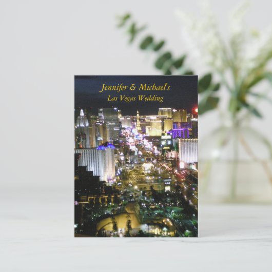 Las Vegas Wedding RSVP reactie Uitnodiging Briefkaart (Staand voorkant)