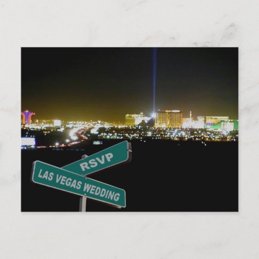 Las Vegas Wedding RSVP Street Sign Briefkaart (Voorkant)