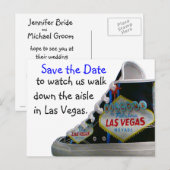 Las Vegas Wedding Save Date: loop door het gangpad Aankondigingskaart (Voorkant / Achterkant)