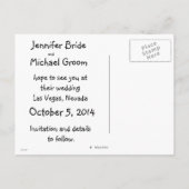 Las Vegas Wedding Save Date: loop door het gangpad Aankondigingskaart (Achterkant)