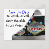 Las Vegas Wedding Save Date: loop door het gangpad Aankondigingskaart (Voorkant)