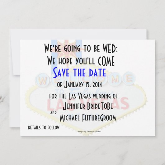 Las Vegas Wedding Save the Date (Achterkant)