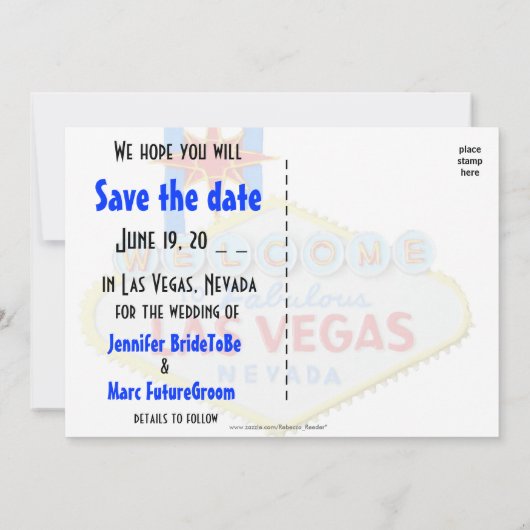 Las Vegas Wedding Save the Date (Achterkant)