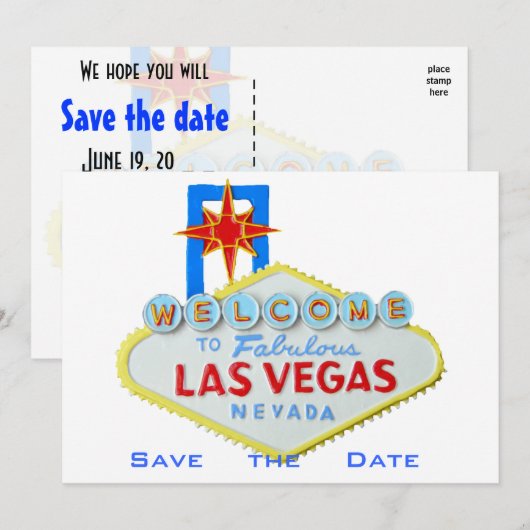 Las Vegas Wedding Save the Date (Voorkant / Achterkant)