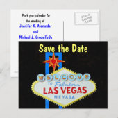 Las Vegas Wedding Save the Date Aankondigingskaart (Voorkant / Achterkant)