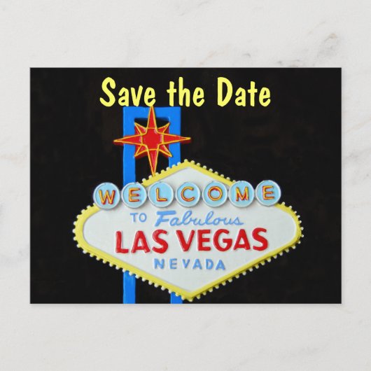 Las Vegas Wedding Save the Date Aankondigingskaart (Voorkant)