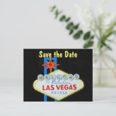 Las Vegas Wedding Save the Date Aankondigingskaart (Staand voorkant)